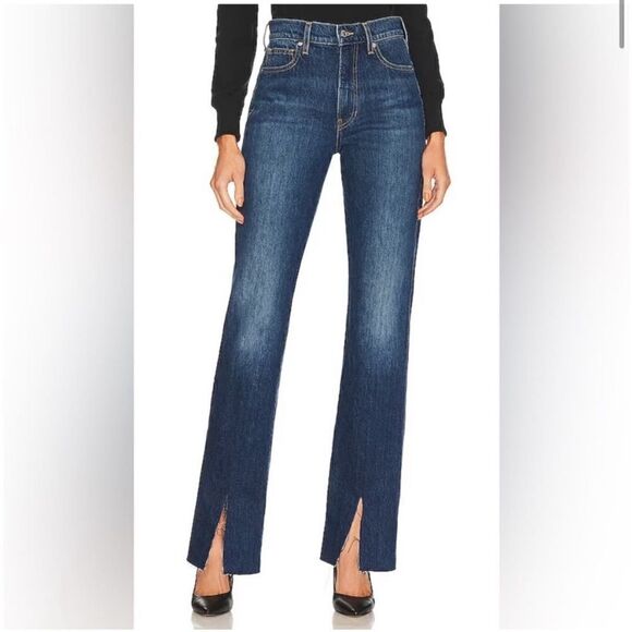 Veronica Beard NEW Keane Long Straight Leg Jeans Size 24 Split Front $298 - Picture 3 of 14